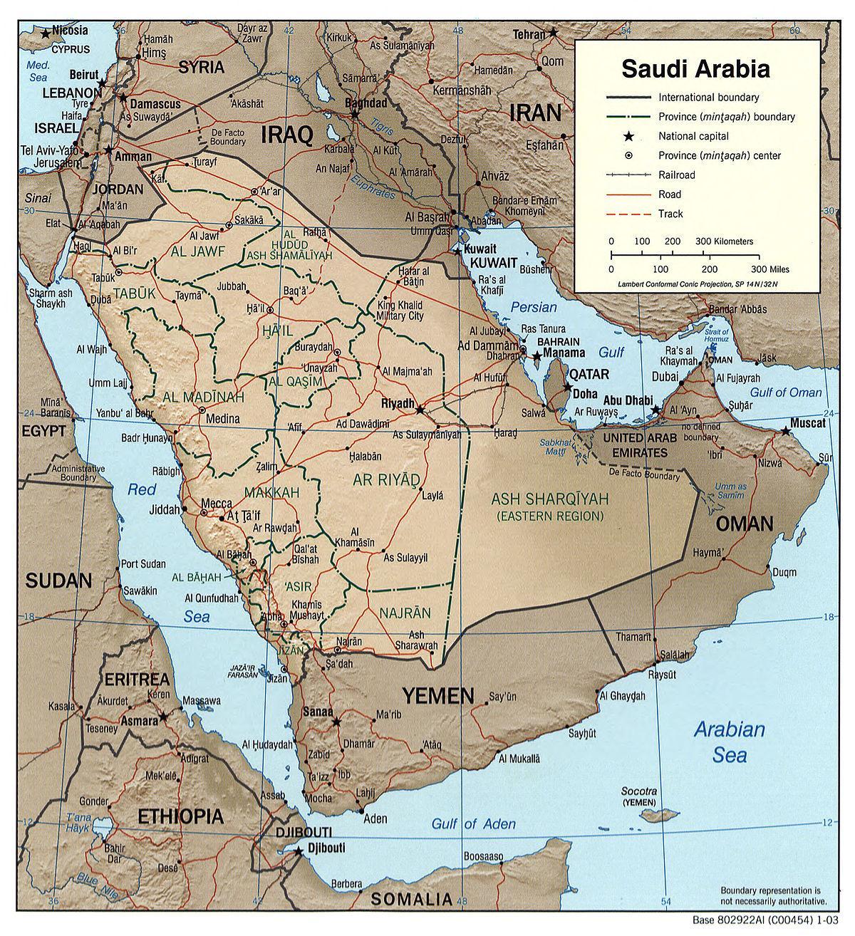 Mappa di Arabia Saudita fiume