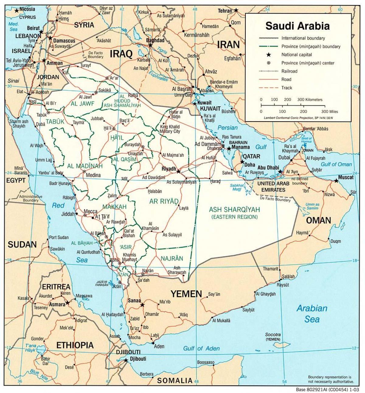 Mappa di Arabia Saudita percorso