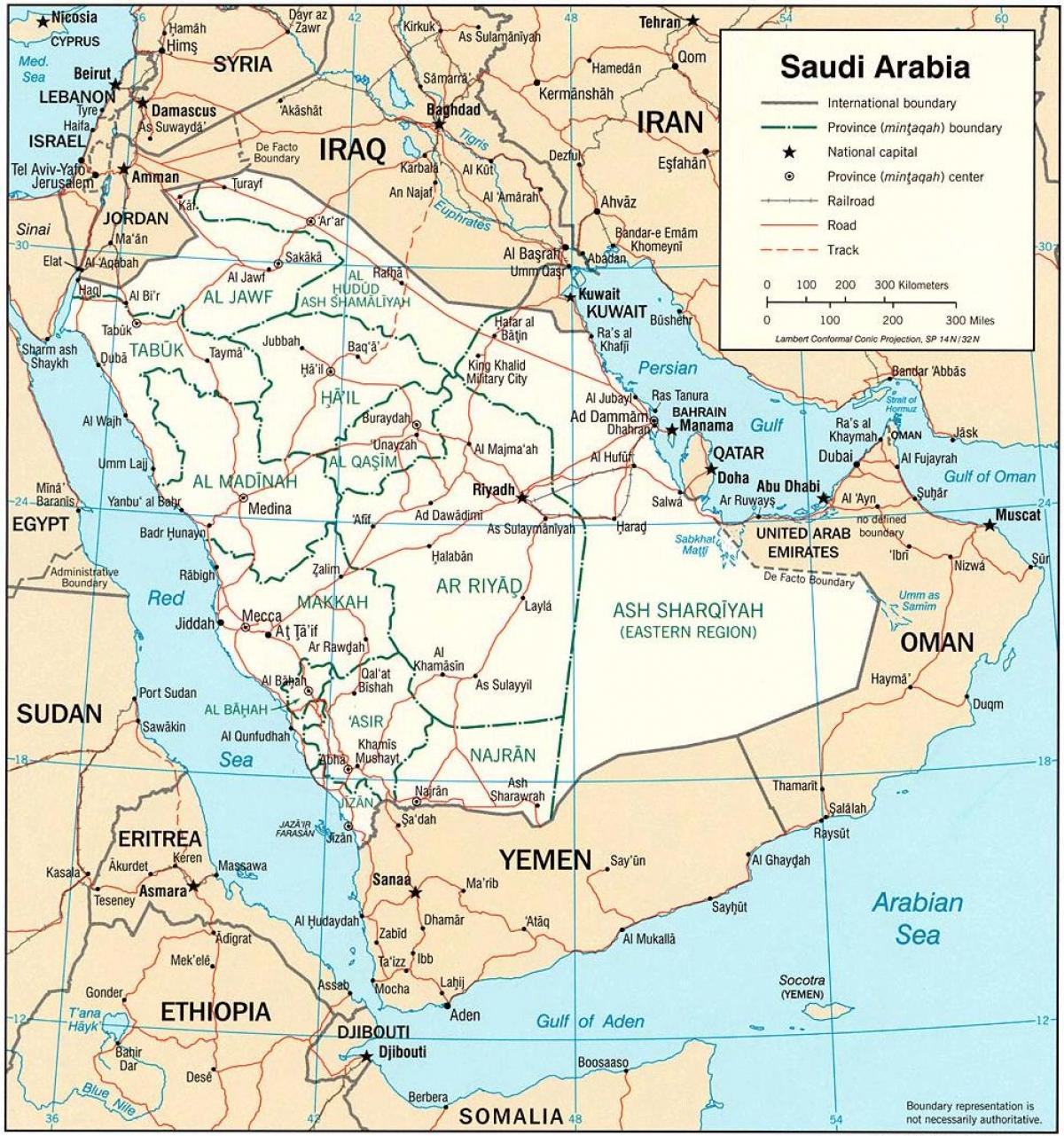 Mappa di Arabia Saudita politico