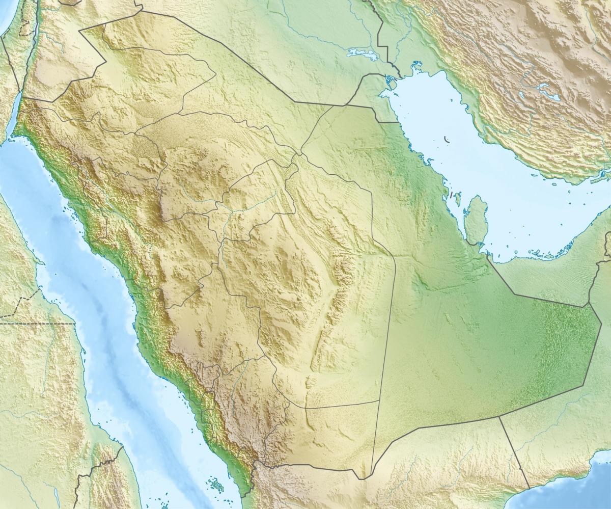 Mappa di Arabia Saudita montagne