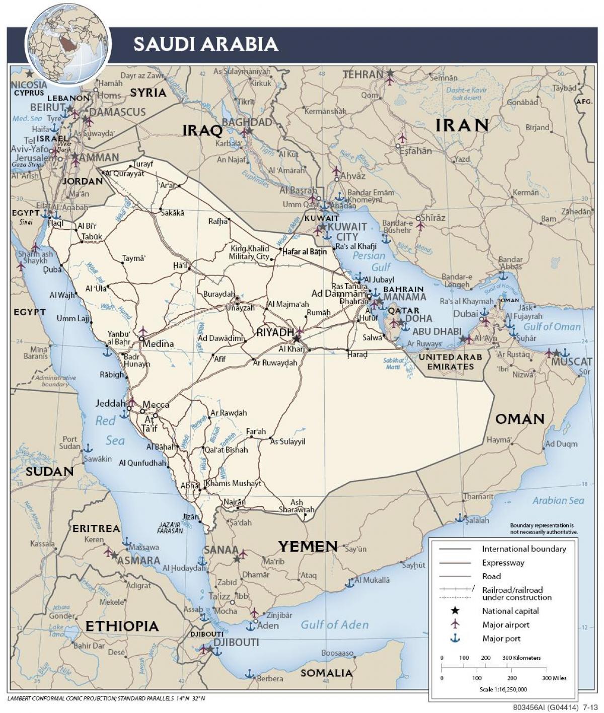 Mappa di Arabia Saudita porte