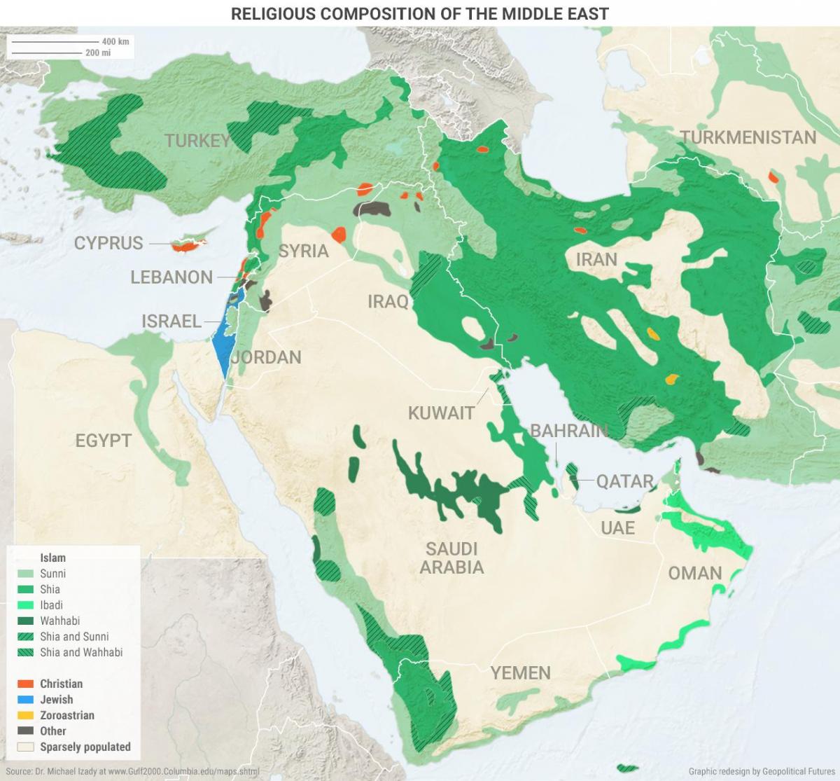 Mappa di Arabia Saudita religione