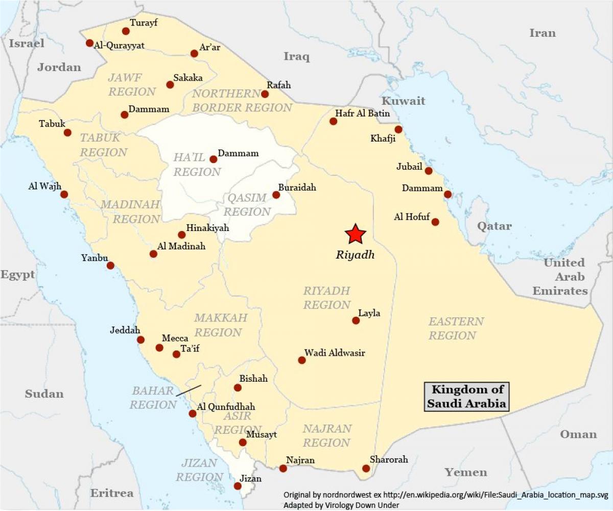 Mappa di najran Arabia Saudita