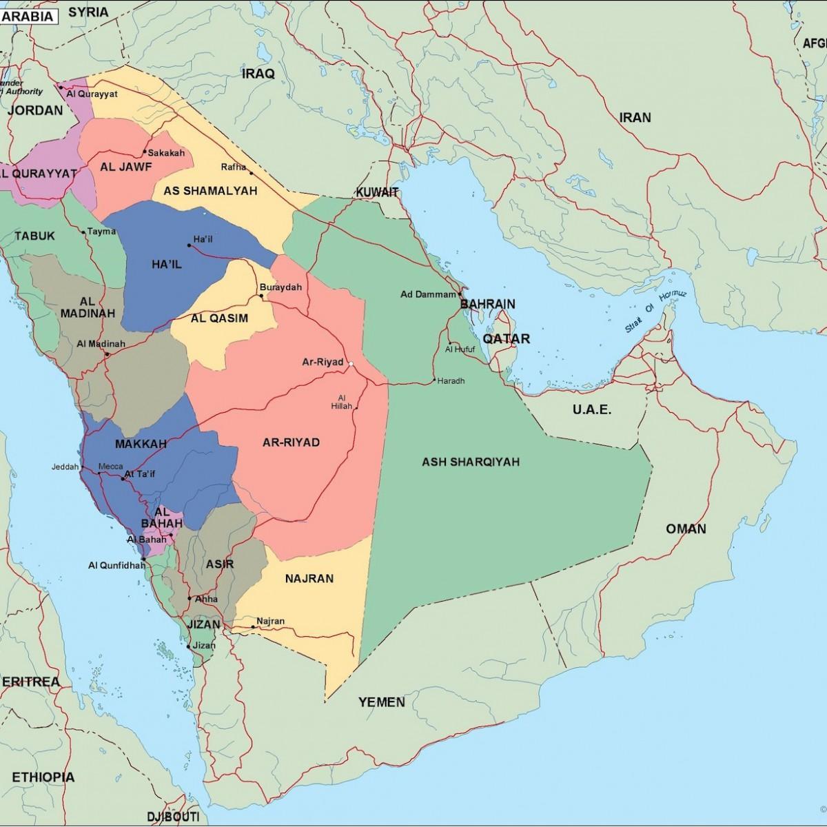 Mappa di Arabia Saudita città