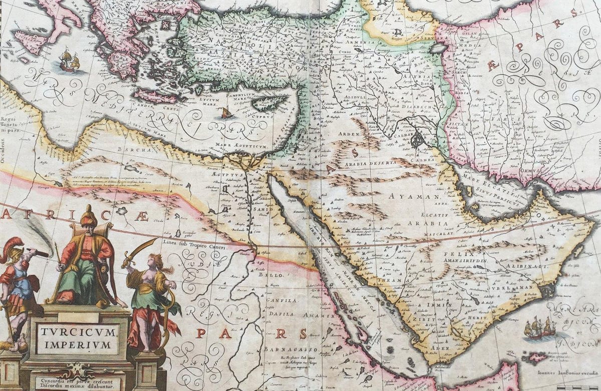 vecchia mappa di Arabia Saudita