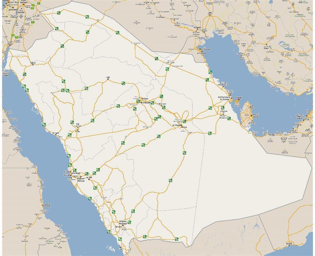 Mappa di mappa Arabia Saudita