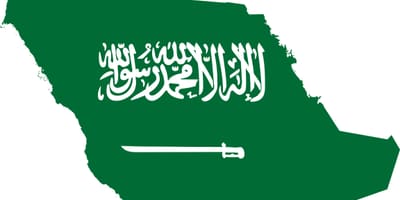 Arabia Saudita mappa bandiera