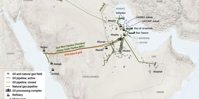 Arabia Saudita petrolio mappa