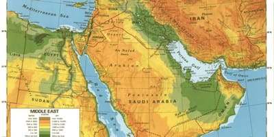 Mappa di Arabia Saudita deserto