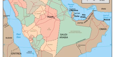 Mappa di Arabia Saudita stati