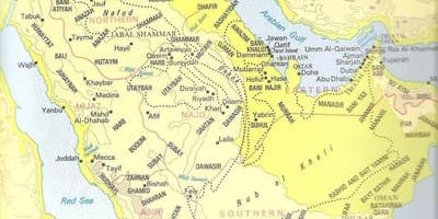 Mappa di Arabia Saudita tribù