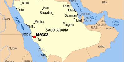 Mappa di la mecca, in Arabia Saudita