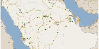 Mappa di mappa Arabia Saudita